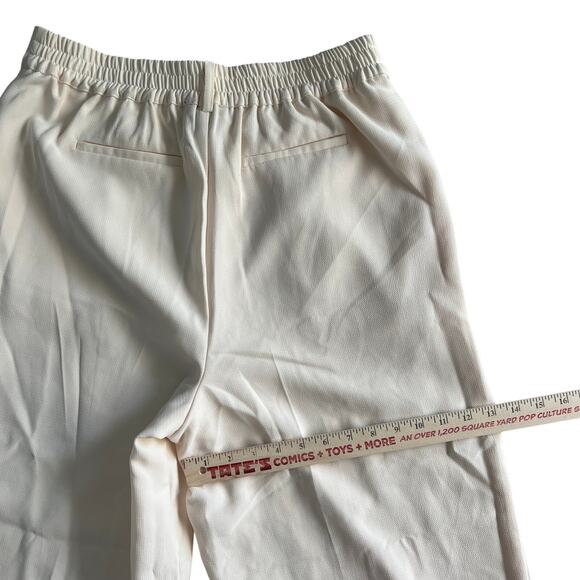 Christian Lacroix Women’s Cream Wide Leg Pants Size M Elastic Waist Lined - Picture 5 of 12